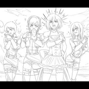 【進撃の巨人】ミカサのがっつりむしゃぶりつきたいおっぱいエロ画像で即抜き！