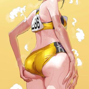 「蒸れちゃったかも♡」陸セパ・レーシングショーツで頑張る陸上女子の画像♪